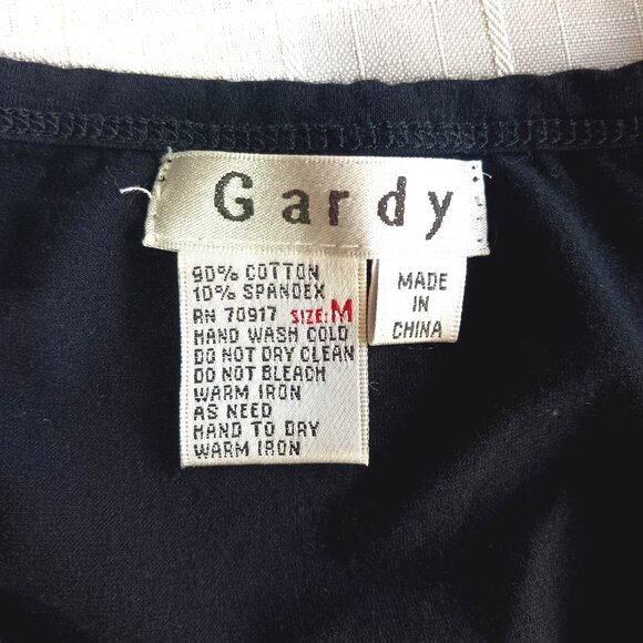 Gardy Animal Print Black White Long Flair Top Tunic Size M - Picture 7 of 7